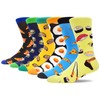 MAKABO Colorful Funny Men's Crew Socks, 6 Pairs Food Pattern,