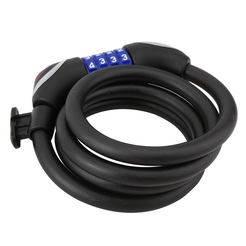 Bicycle Cycling Riding Steel Cable Lock Four digit Light Password