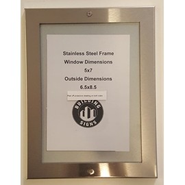 BUILDINGSIGNS.COM Elevator certificate frame (size 5x7, stainless Steel)
