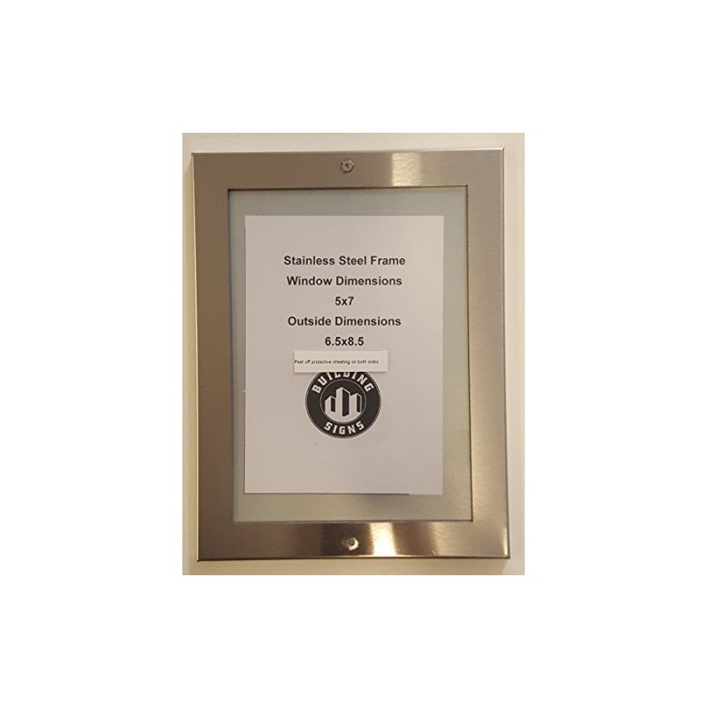 BUILDINGSIGNS.COM Elevator certificate frame (size 5x7, stainless Steel)