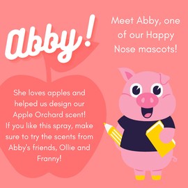 Happy Nose! Natural Plant-Based Air Freshener, Odor Neutralizer Spray for Home, Work, Pets, Vehicle, Smoke, Sports Equipment (Abby's Apple Orchard, 2 Pack)