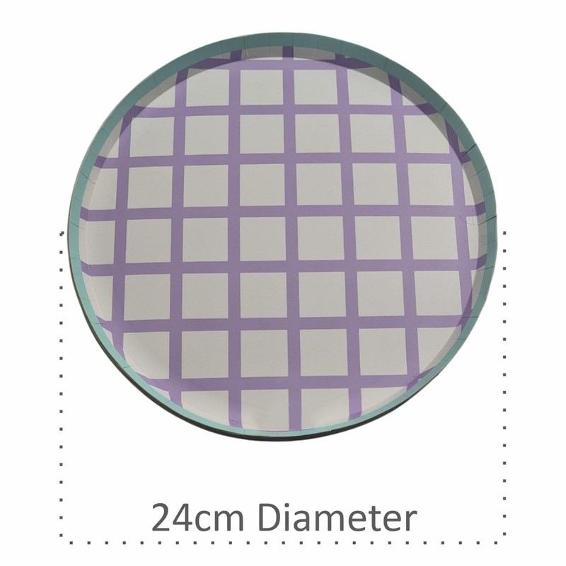 schone Patterned Paper Plates – 8 Pack 24cm Disposable Plates