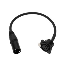 eMagTech 3 Pin XLR Female Panel Mount to XLR Male 30cm D Type XLR Through-Through Cable for Microphone Hall and Audio Devices (Female to Male)