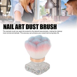 Generic Nail Dust Brush, Rhinestone Blush Nail Art Dust Powder Remover Brush Multifunctional Shiny Rhinestone Makeup Brush Flower Shape Art Brush Clean Up Accessories