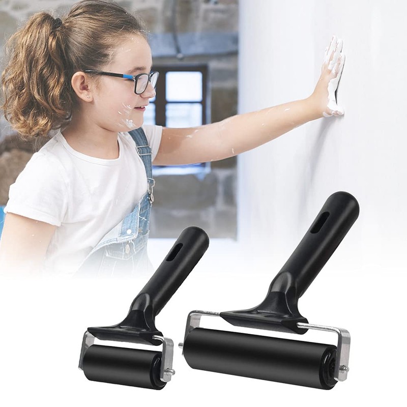 Rayong Pack of 2 Rubber Roller Brayer Roller Hard Rubber