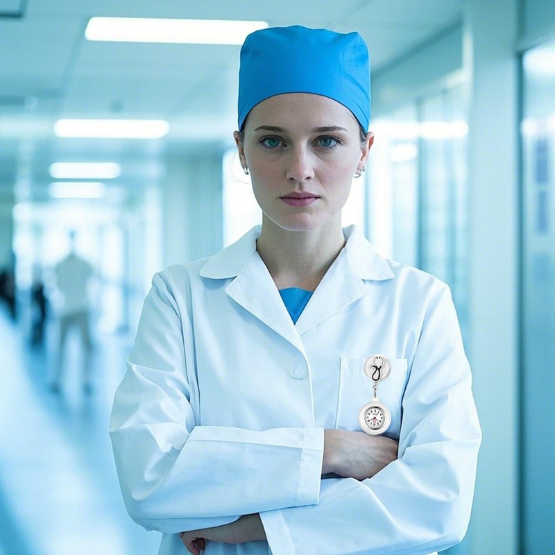 Avaner Retractable Nurse Pocket Watches: Clip-on Silicone Lapel Hanging Brooch