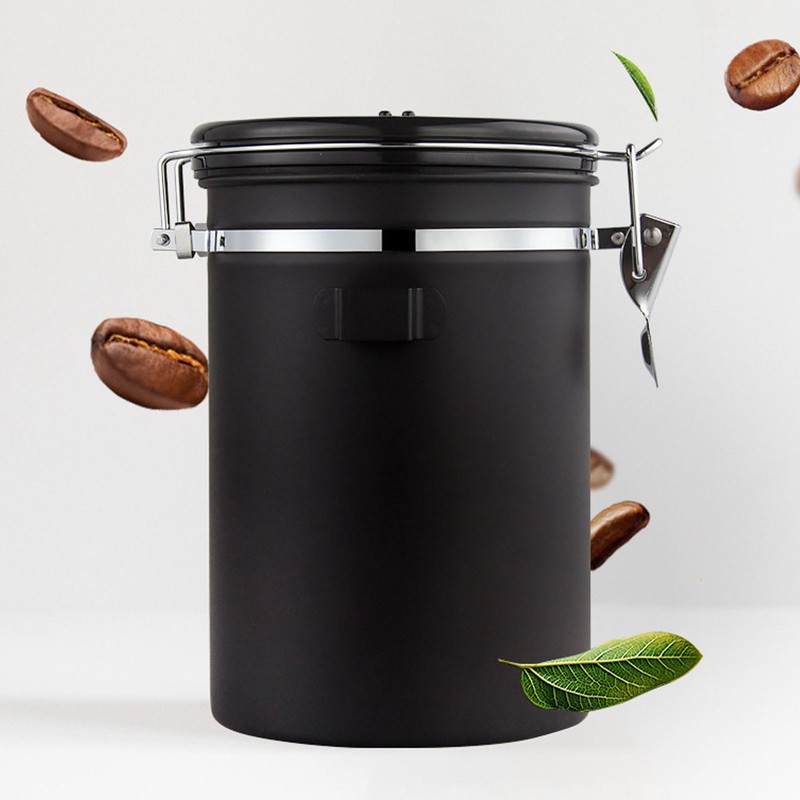 Coffee Bean Storage Container 304 Stainless Steel Exhaust Valve Coffee
