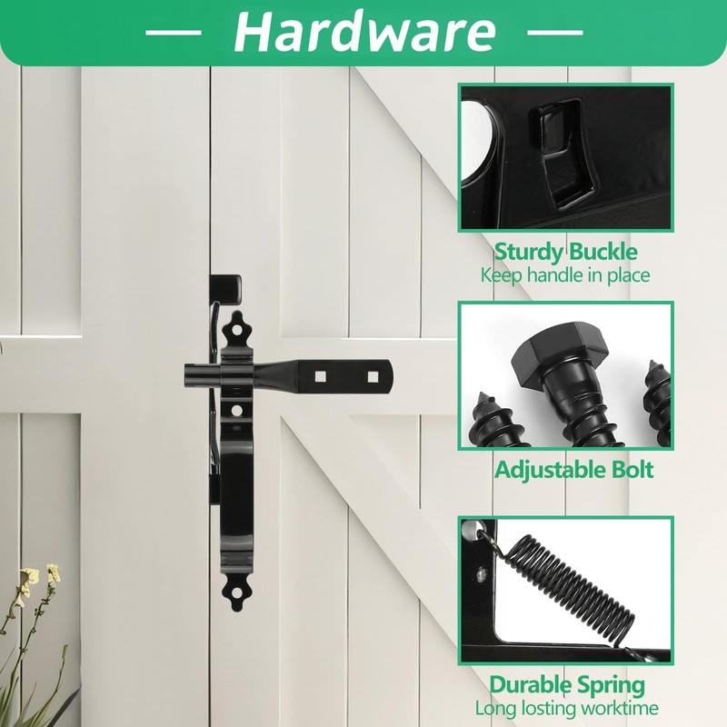 Wmebee Heavy Duty Self-Locking Gate Latch for Wooden Fence, Post