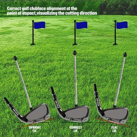 Asyxstar Golf Training Aids - Magnetic Club Golf Alignment stick Demonstrating Correct Golf Swing Aim Accessories, Magnet Lie Angle golf Tool Training Aids Visualize and Align Your Golf Shot