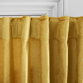 Safavieh Home Collection Rosedale Yellow Velvet 52 x 96-inch Blackout Window Panel Curtain Treatment Tab Top for Living Room Bedroom (Single)