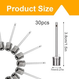 EIROVYA Ball Pump Naln, Nal Ball Pump 30 Air Nals in Bags and 1 Mesh Bag - Ideal for Inflating Footballs, Basketballs and Volleyballs, b