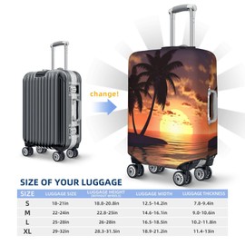 YouQu Sunset Coconut Palm Tree Beach Ocean Travel Luggage Suitcase COVER, Washable Suitcase COVERS Elastic, L - Fits 25-28 inch luggage (No Suitcase)