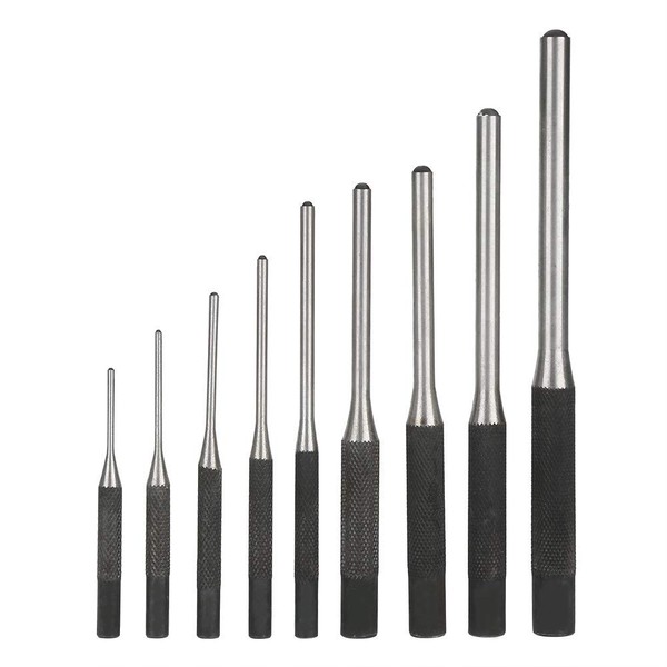 Pin Punch Set Tool 9-Piece Steel Hole Punch Set Extra