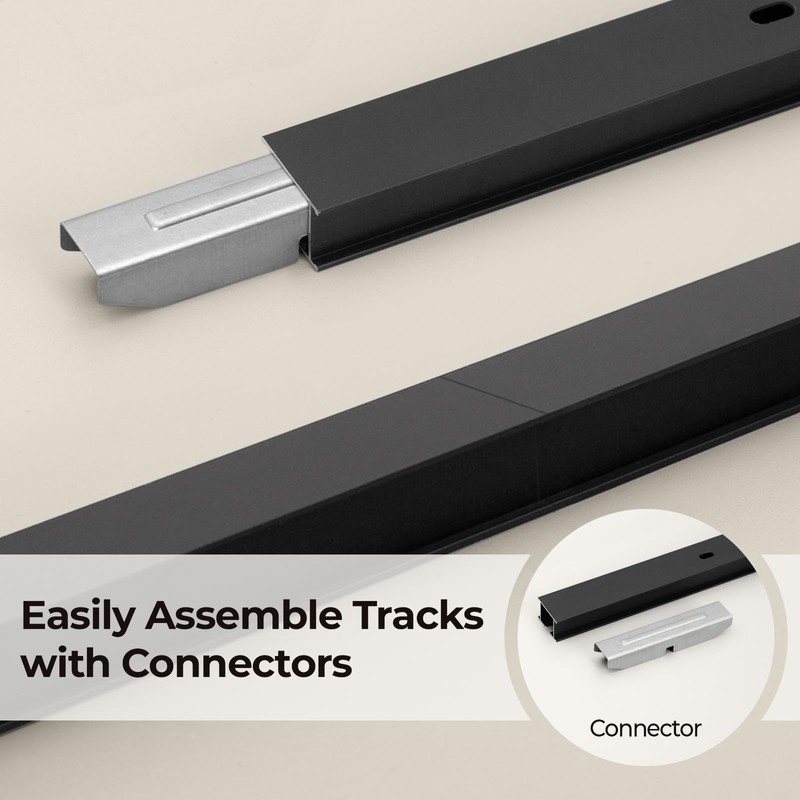 Curtain Track, Ceiling Curtain Track with Roller Hooks, Ceiling Mount