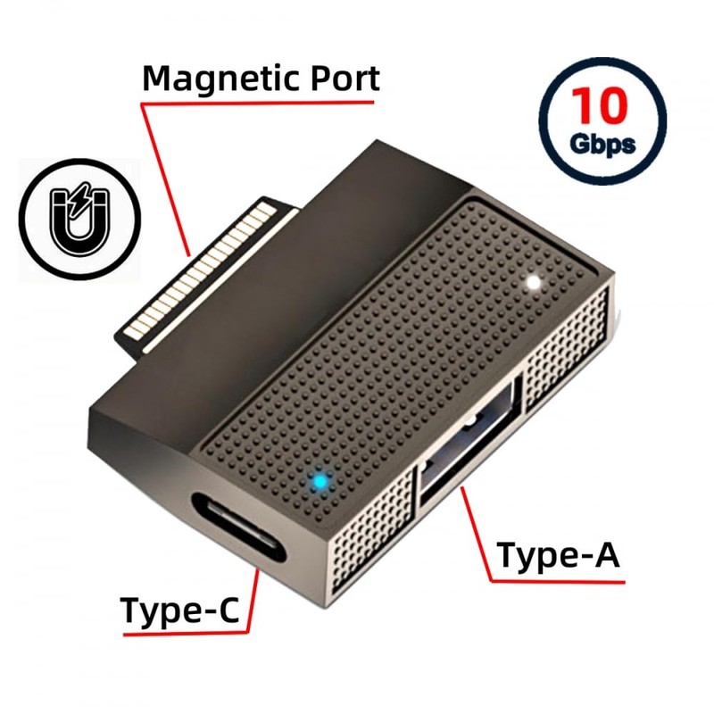 CY Adapter Magnetic to USB3.1 Type-A & 15V Type-C USB-C