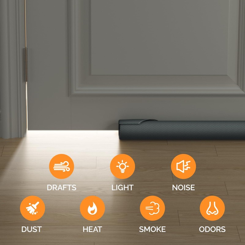 fowong 2 Pack Door Draft Stopper 30" Adjustable Under Door