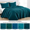 Chezmoi Collection Kingston King Size Bedspread Set, 3-Piece Teal Oversized