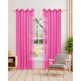 Gräfenstayn Set of 2 Venezia Transparent Voile Curtains with Eyelets – Over-Top Curtain Living Room Bedroom – Curtains Eyelet Curtain Transparent Semi-Transparent 245 x 140 cm (Height/Width) Purple