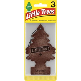 LITTLE TREES Car Air Freshener | Hanging Paper Tree for Home or Car | Leather | 3 Pack