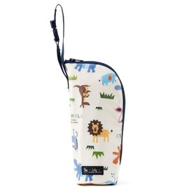 B2103500 Baby Bottle Case, Thin, Baby Bottle Pouch, Outing, Made in Japan, Animal March across Savannah (Scare Area/Production)