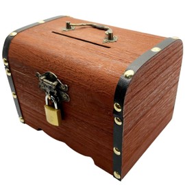 Anopono Keyed Treasure Bank Piggy Bank Holds Bills Antique Retro Design Padlock