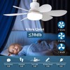 Socket Fan Light with 6 Blades, 3 Color Dimmable &