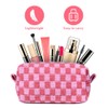 Aucuu 2 Pcs Makeup Bag Checkered Cosmetic Bag & Pencil