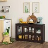 COSTWAY Buffet Sideboard with Storage, 2-Door Floor Cupboard with Sliding