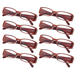 Gr8Sight 8-Pack Ladies Reading Glasses Includes Sunshine Readers for Women