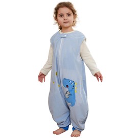 BETTERFUN - Saco de dormir para niños pequeños con pies 1-6T - Saco de dormir sin mangas para caminar, Dinosaurio, 5-6T