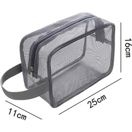 Pool Bag, Hot Spring Bag, Mesh Bag, Bathing Bag, Bath, Public Bath, Travel, Beach Equipment, For Hot Springs (Gray, S)