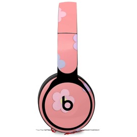 Skin Decal Wrap Works with Original Beats Solo Pro Headphones Pastel Flowers on Pink Skin Only Beats NOT Included