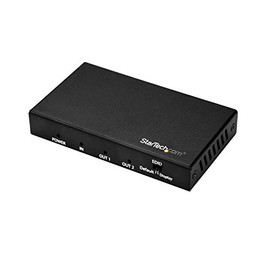 StarTech.com HDMI Splitter - 2-Port - 4K 60Hz - HDMI Splitter 1 In 2 Out - 2 Way HDMI Splitter - HDMI Port Splitter (ST122HD202), Black