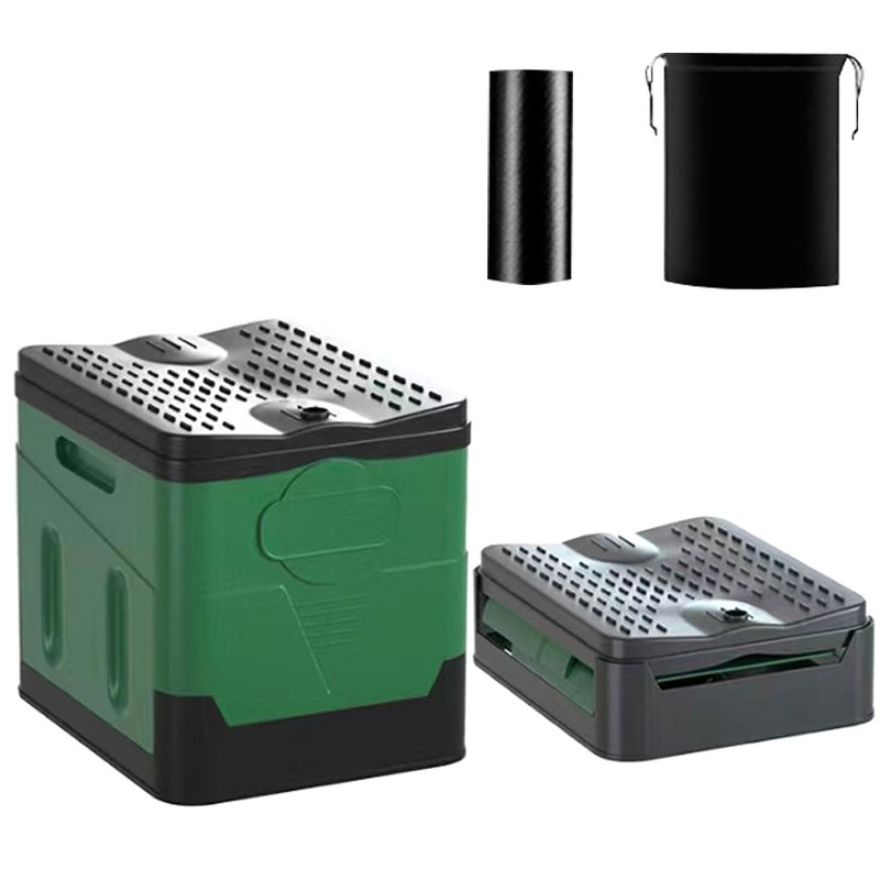 Portable Folding Toilet Outdoor Camping Potty with Lid for Camping