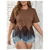 SHENHE Women's Plus Size Fringe Top Sequin Short Sleeve Western