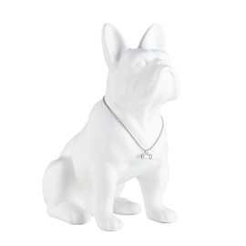 XYQXYQ French Bulldog Statue, White Pug Resin Sitting Dog Statue, English Bulldog Home Decoration Sculpture, Living Room Desktop Decoration, Modern Collection Art Dog