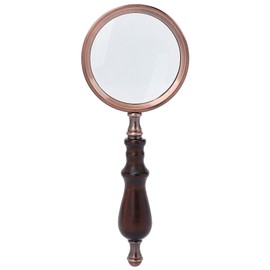 10X Metal Retro Reading Magnifying Glass Elderly Handheld Magnifier with Wooden Handle