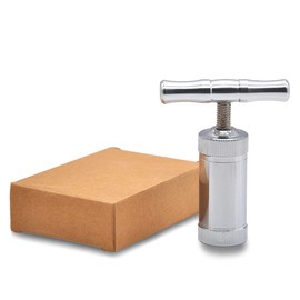 Tech-L Stainless Steel Pollen Press T Press Handle Tool Heavy Duty Durable Anodized Spice Pollen (Silver)