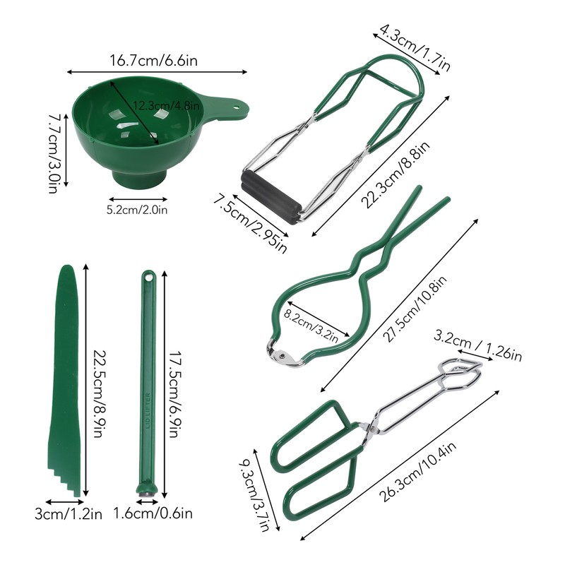 6 Pcs Canning Kit Canning Funnel Tong Bubble Popper Jar
