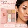 5 En 1 Paleta Sombras, Gloss, Iluminador, Rubor Y Contorno