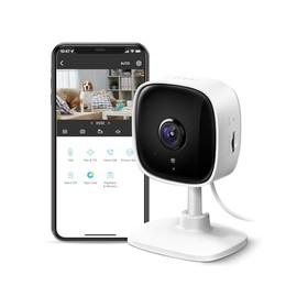 TP-Link Tapo - Cámara de seguridad interior de 1080P para monitor de bebé, cámara para perros con detección de movimiento, sirena de audio bidireccional, visión nocturna, almacenamiento en la nube y
