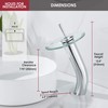 RODDEX Waterfall Bathroom Faucet Glass Single Handle Solid Brass Basin
