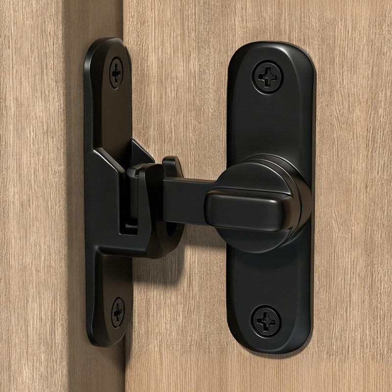 Barn Door Lock, 90/180 Degree Gate Latches, Zinc Alloy Right