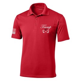 Trenz Shirt Company Mens Trump 2024 Golf Clubs Embroidered Golf Polo-True Red-XX-Large