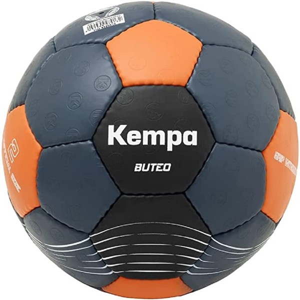Kempa Buteo Handball Match and Training Ball, Unisex-Adult, Petroleum/Orange, 2