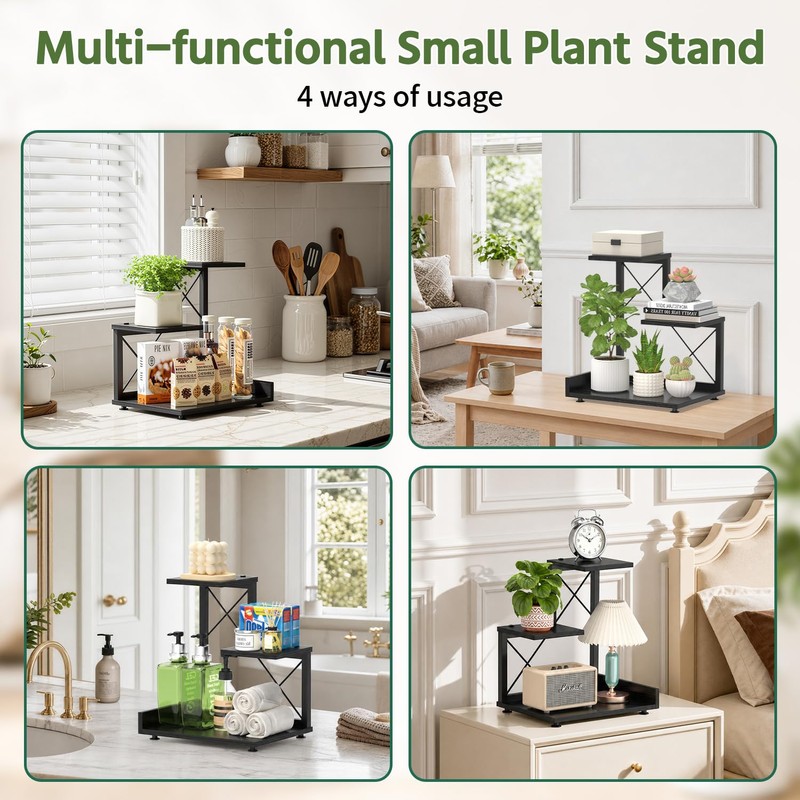 LASZOLA Plant Stand Indoor Tabletop Small for Desk, 3 Tier