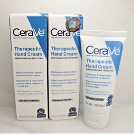 CERAVE THERAPEUTIC HAND CREAM SKIN PROTECTANT 3 OZ BOXED LOT OF 2 EXP: 2025