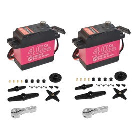HiRCgo 2Pcs 40KG Digital RC Servo with 25T Servo Arm, DS3240MG Full Metal Gear High Torque Steering RC Servo for 1:8 1:10 Scale Baja RC Cars Crawler Buggy Truck Robotic Arm 270 Degree