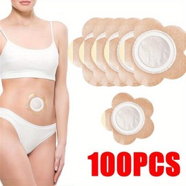 Belly Button Patches, 100pcs/set Non-woven Fabric Belly Button Patches, Body Care Products for Women, Adhesive Tape Fixation:_skin colour_100pcs