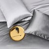 YASMENG Satin Bed Linen 135 x 200 cm Grey Dark